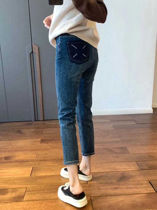 CITSLX Y2k Large Size Straight Leg Jeans Female Summer Thin 2024 New Small Fat Mm Thin Nine Minutes Smoke Pipe Pants