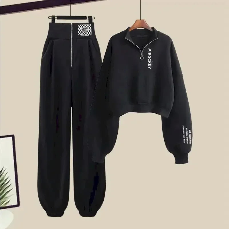 CITSLX Y2k Streetwear Hoodies+Casual Sweatpants Suit Women 2024Autumn Zipper Pullovers Sweatshirts Harajuku Two Piece Sets Kpop Clothes