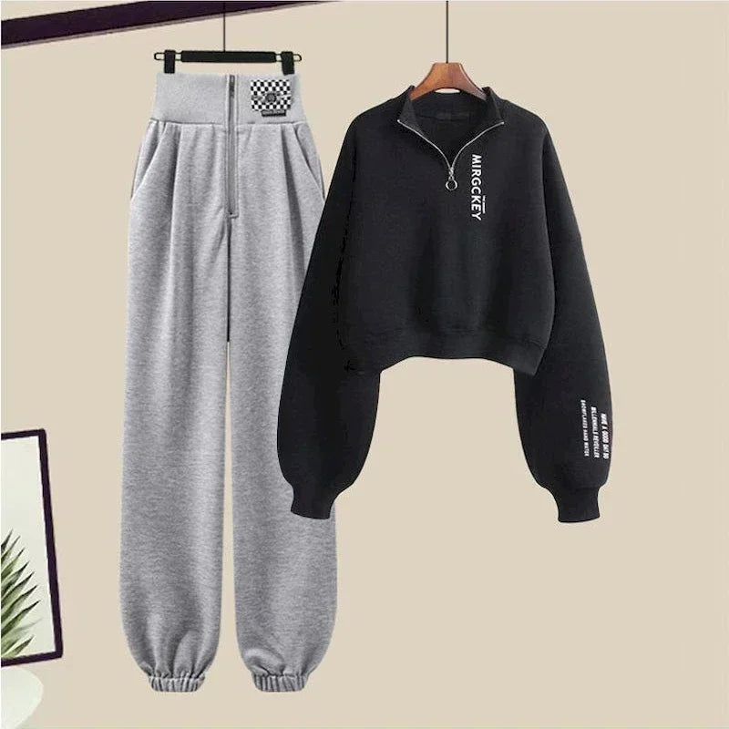 CITSLX Y2k Streetwear Hoodies+Casual Sweatpants Suit Women 2024Autumn Zipper Pullovers Sweatshirts Harajuku Two Piece Sets Kpop Clothes