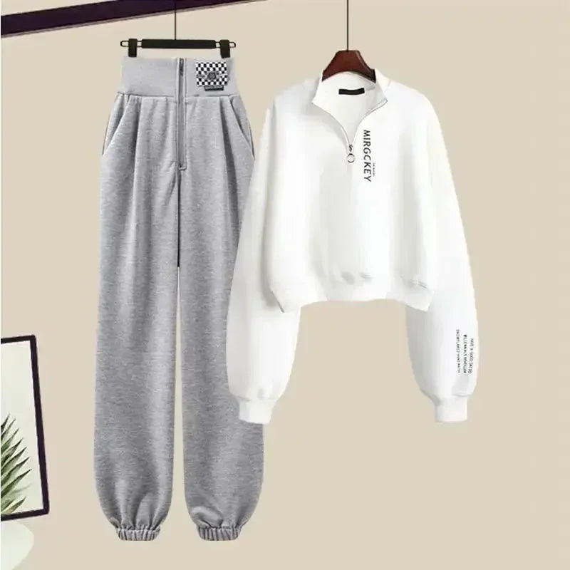 CITSLX Y2k Streetwear Hoodies+Casual Sweatpants Suit Women 2024Autumn Zipper Pullovers Sweatshirts Harajuku Two Piece Sets Kpop Clothes