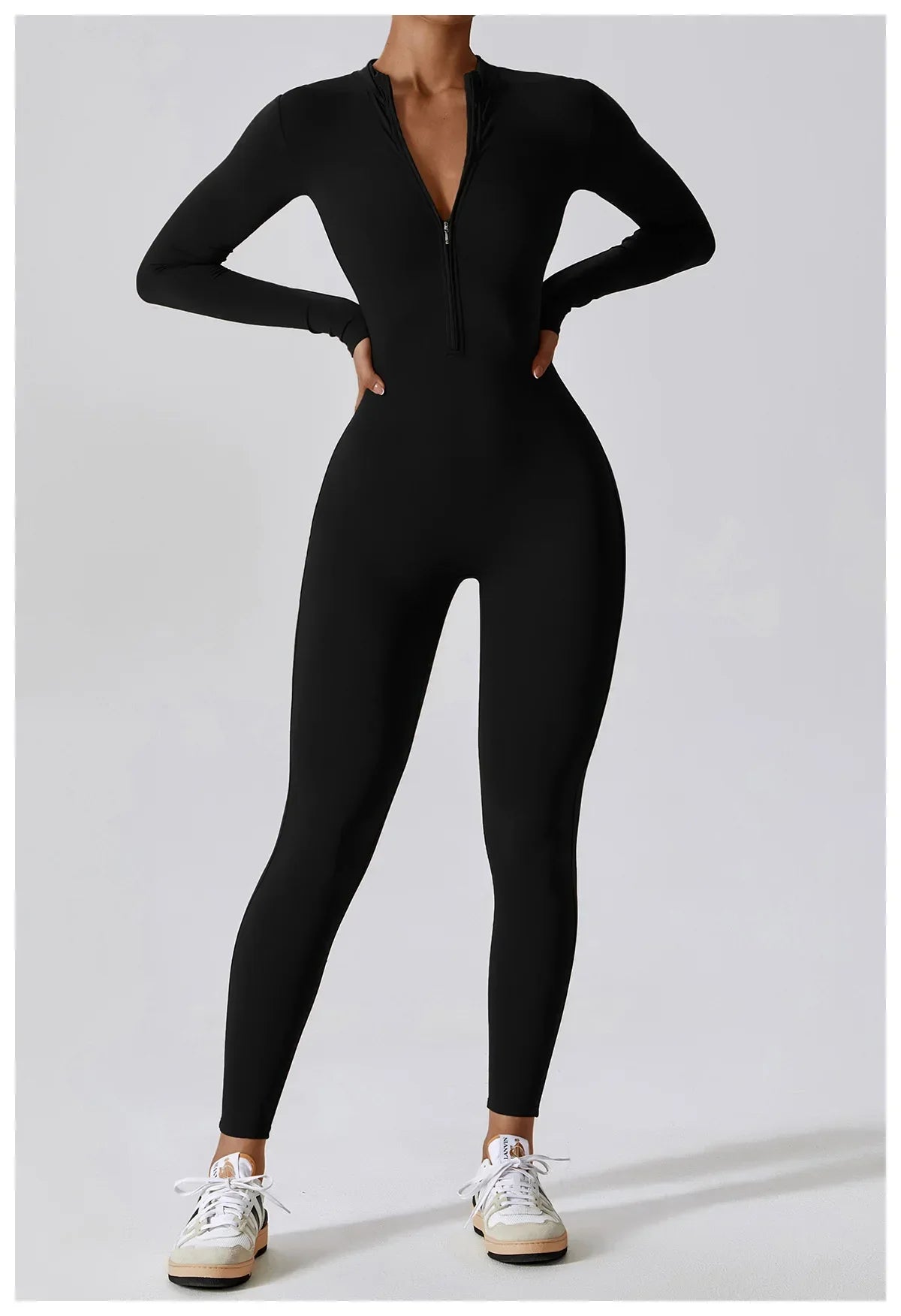 CITSLX Yoga Jumpsuit Women Seamless Sports Zipper Jumpsuit Set Gym Long Sleeve Fitness Suit Elastic Gym Workout Bodysuit Athletic Wear