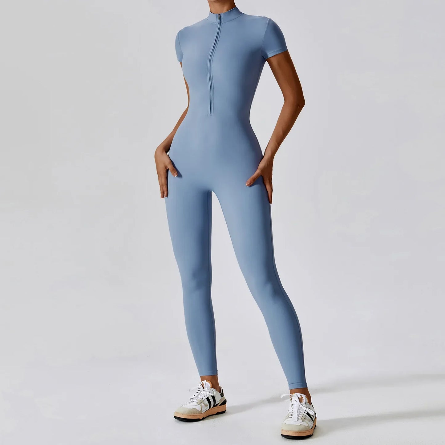 CITSLX Yoga Jumpsuit Women Seamless Sports Zipper Jumpsuit Set Gym Long Sleeve Fitness Suit Elastic Gym Workout Bodysuit Athletic Wear