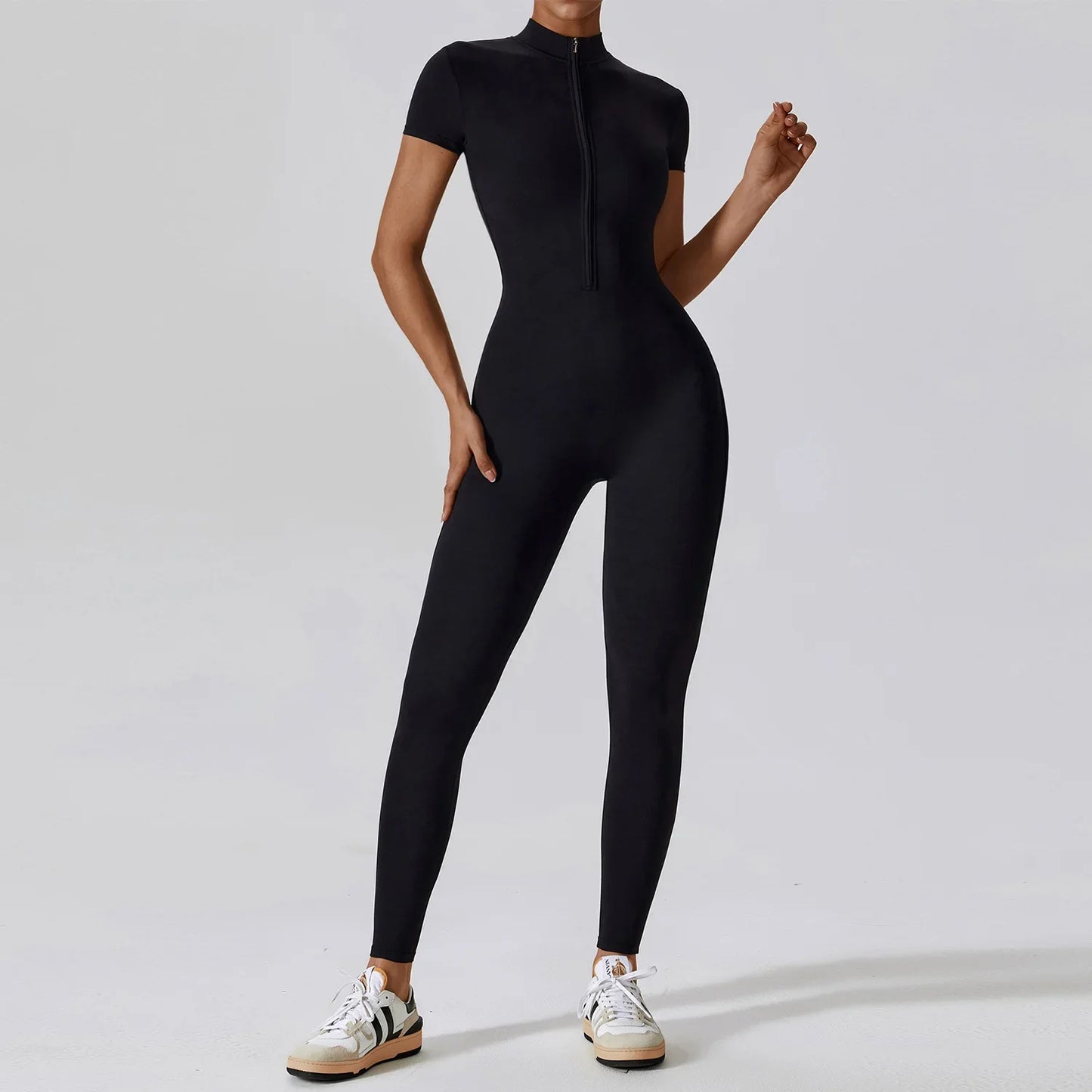 CITSLX Yoga Jumpsuit Women Seamless Sports Zipper Jumpsuit Set Gym Long Sleeve Fitness Suit Elastic Gym Workout Bodysuit Athletic Wear