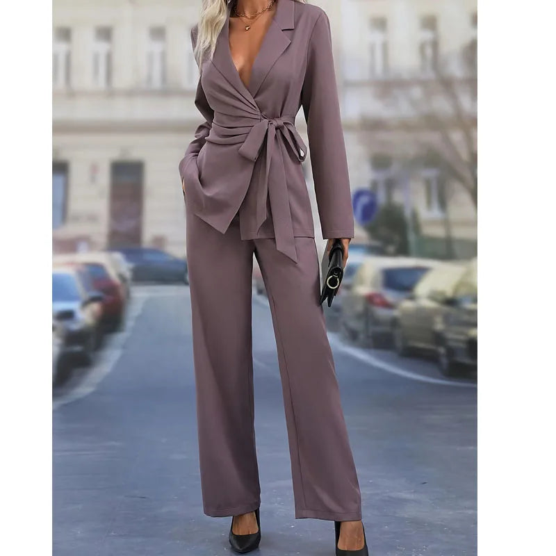 CITSLX sets for women 2 pieces Spring and Autumn new European and American loose slimming high-end cool casual pants two-piece set