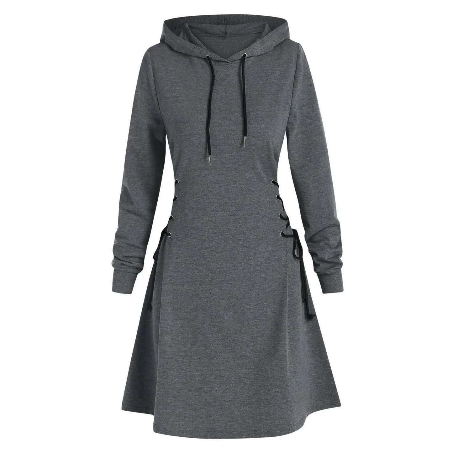 CITSLX woman Women's Clothing Hoodies Sweatshirts Women's slim fit waist cinching strap drawstring long hooded sweatshirt Sweatshirts