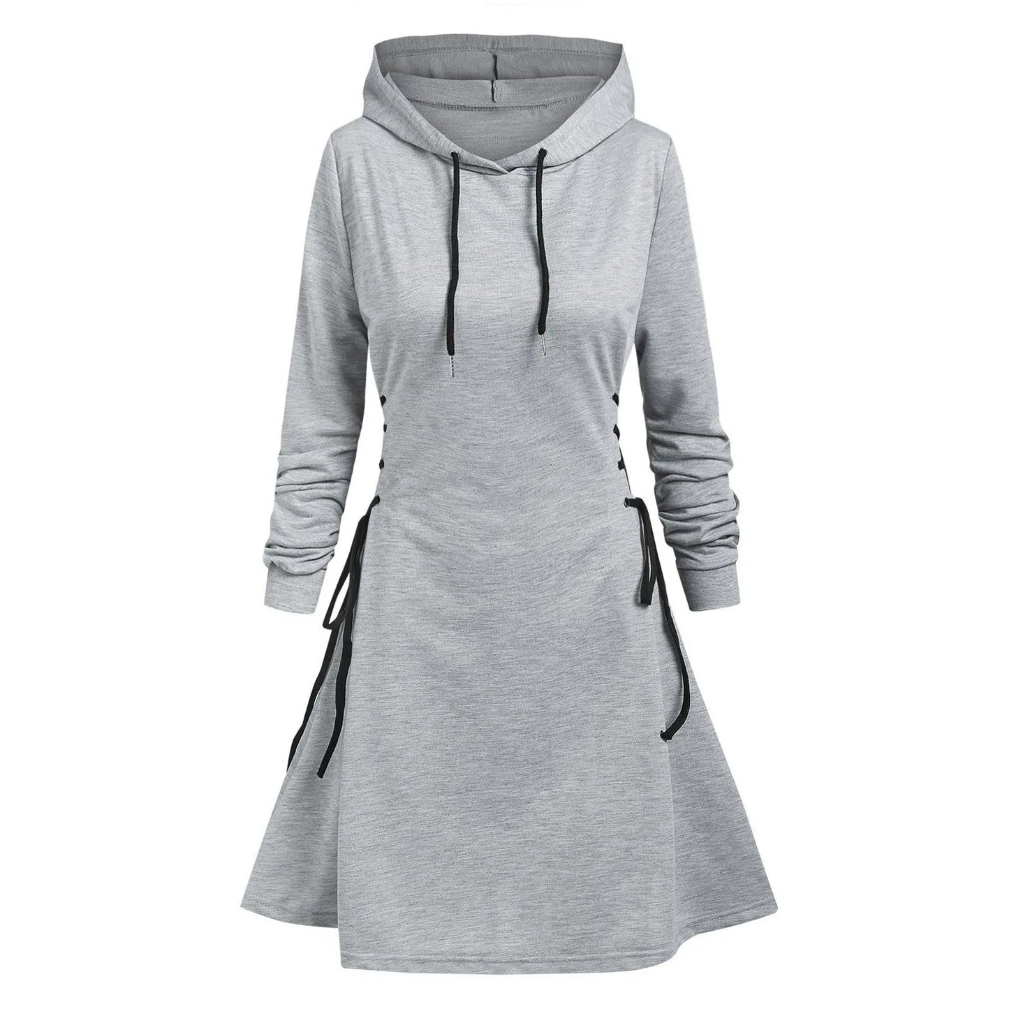 CITSLX woman Women's Clothing Hoodies Sweatshirts Women's slim fit waist cinching strap drawstring long hooded sweatshirt Sweatshirts